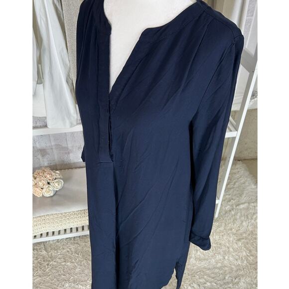 Alex & Lili Women's Size S Navy Hi-Low T Roll Tab Sleeve Shirt Dress #0271 - Picture 6 of 16